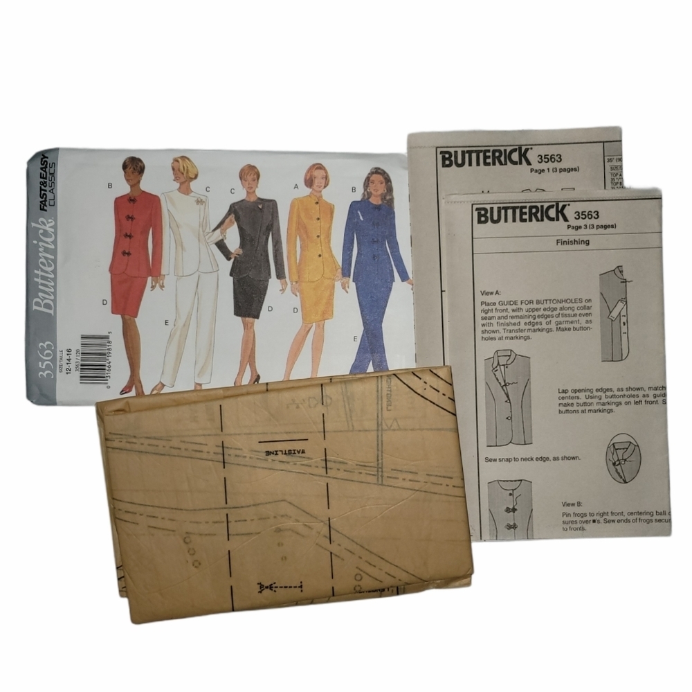 Butterick Sewing Pattern 3563 Vintage Uncut - Picture 4 of 4